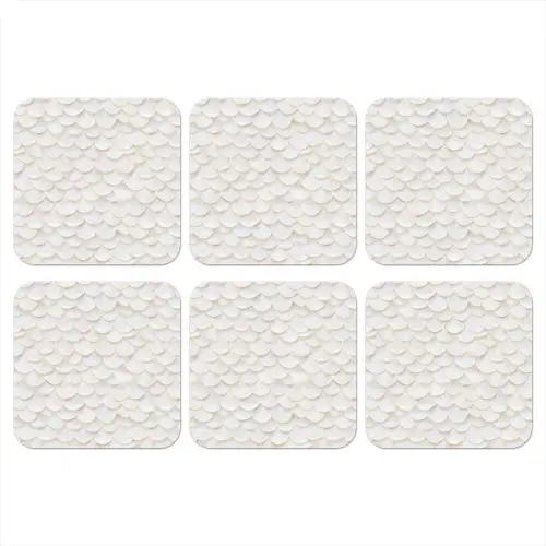 Schubben - Wit - Elegant onderzetter kurk middel 366 -3d