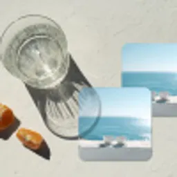 Zee - Koffiekopjes - Zomers onderzetter kurk middel -sfeer4