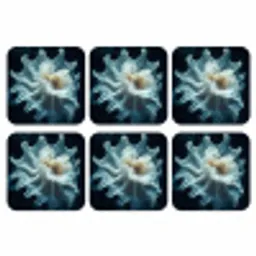 Zeewezen - Wit - Golven - Water onderzetter kurk middel -3d