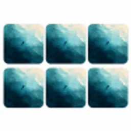 Zee - Silhouet - Abstract - Blauw onderzetter kurk middel -3d