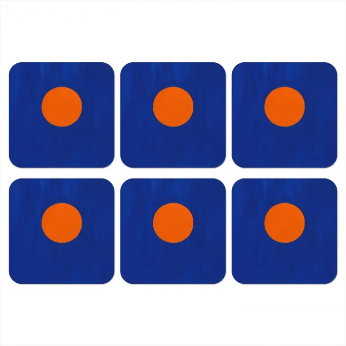 Vorm - Rond - Minimalistisch - Blauw onderzetter kurk middel -3d