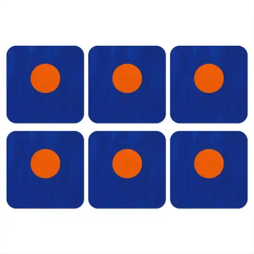 Vorm - Rond - Minimalistisch - Blauw onderzetter kurk middel -3d