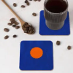 Vorm - Rond - Minimalistisch - Blauw onderzetter kurk middel -sfeer2