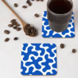Vormen - Abstract - Blauw - Golven onderzetter kurk middel -sfeer2
