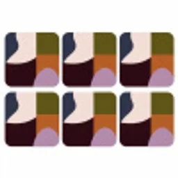 Vormen - Abstract - Kleuren - Vierkant onderzetter kurk middel -3d