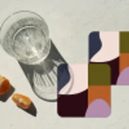 Vormen - Abstract - Kleuren - Vierkant onderzetter kurk middel -sfeer4