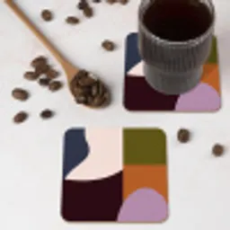 Vormen - Abstract - Kleuren - Vierkant onderzetter kurk middel -sfeer2
