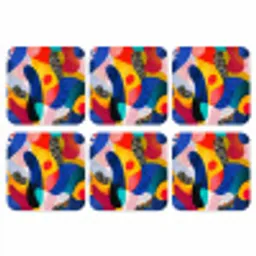 Vormen - Abstract - Stippels - Blauw onderzetter kurk middel -3d