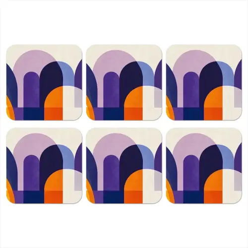 Vormen - Abstract - Grafisch - Oranje onderzetter kurk middel -3d