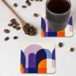 Vormen - Abstract - Grafisch - Oranje onderzetter kurk middel -sfeer2