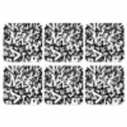 Vormen - Letters - Graffiti - Zwart onderzetter kurk middel -3d