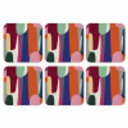 Vormen - Ritmisch - Kleuren - Abstract onderzetter kurk middel -3d