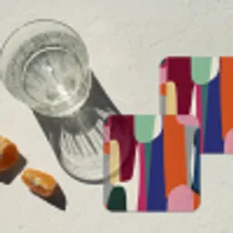 Vormen - Ritmisch - Kleuren - Abstract onderzetter kurk middel -sfeer4