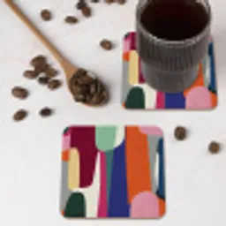 Vormen - Ritmisch - Kleuren - Abstract onderzetter kurk middel -sfeer2