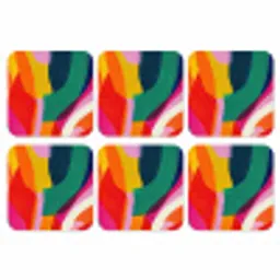 Vormen - Golvend - Abstract - Felroze onderzetter kurk middel -3d
