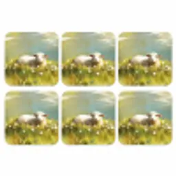 Schaap - Weide - Groen onderzetter kurk middel -3d