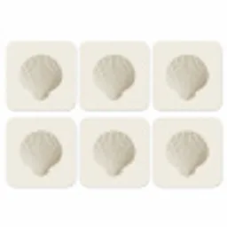 Schelp - Minimalistisch - Wit onderzetter kurk middel -3d