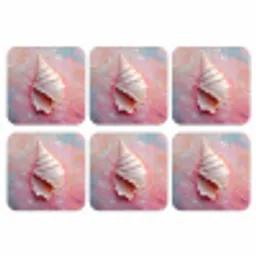 Schelp - Pastel - Pink onderzetter kurk middel -3d