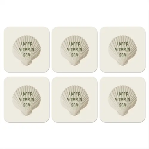 Schelp - Quote - Groen onderzetter kurk middel -3d