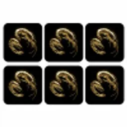 Garnalen - Zwart - Goud - Dieren onderzetter kurk middel -3d