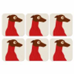 Silhouet - Hond - Trui - Rood onderzetter kurk middel -3d