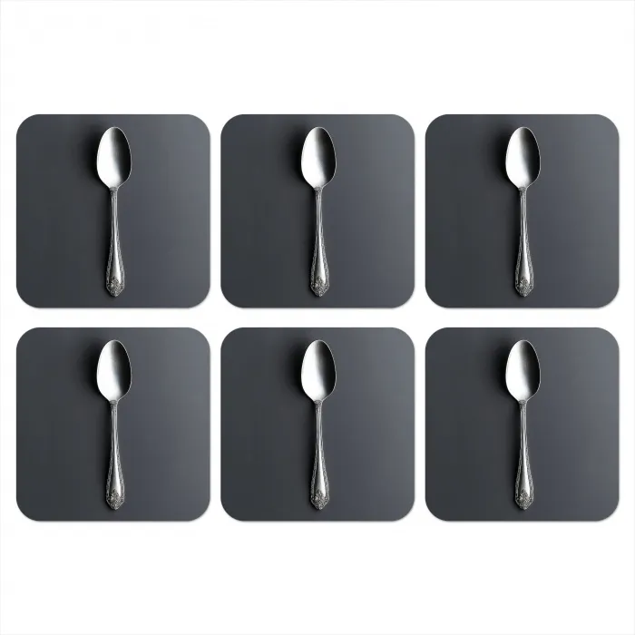 Zilver - Metaal - Lepel onderzetter kurk middel -3d