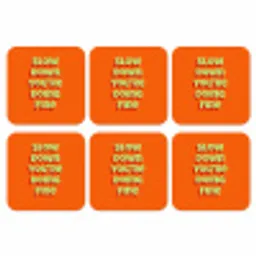 Slow down you're doing fine - Oranje - Simple onderzetter kurk middel -3d