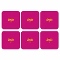 Smile - Stippen - Geel - Smiley - Roze onderzetter kurk middel -3d