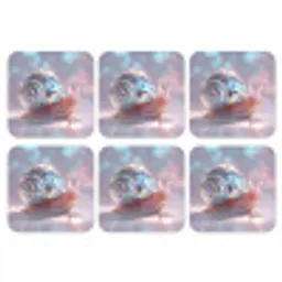 Slak - Disco - Mozaïek - Blauw onderzetter kurk middel -3d