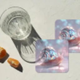 Slak - Disco - Mozaïek - Blauw onderzetter kurk middel -sfeer4