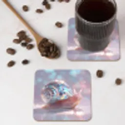Slak - Disco - Mozaïek - Blauw onderzetter kurk middel -sfeer2