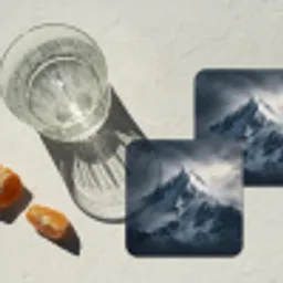 Sneeuw - Berg - Wolken onderzetter kurk middel -sfeer4