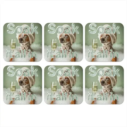 Soak it all in - Hond - Bad onderzetter kurk middel -3d