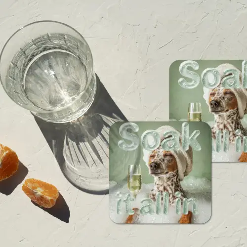 Soak it all in - Hond - Bad onderzetter kurk middel -sfeer4