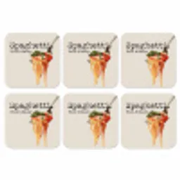 Spaghetti - tomatensaus - Parmezaanse kaas onderzetter kurk middel -3d