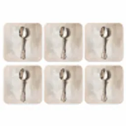 Lepel - Verf - Zilver onderzetter kurk middel -3d