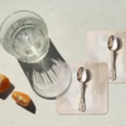 Lepel - Verf - Zilver onderzetter kurk middel -sfeer4