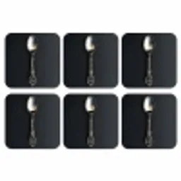 Lepel - Zilver - Metaal onderzetter kurk middel -3d