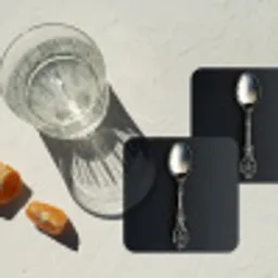 Lepel - Zilver - Metaal onderzetter kurk middel -sfeer4