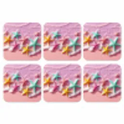 Zeesterren - Strand - Golven onderzetter kurk middel -3d