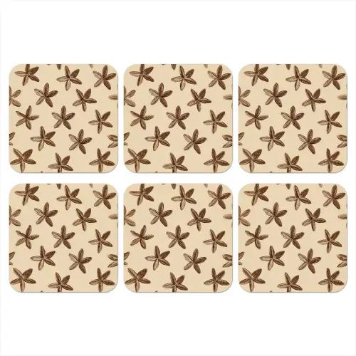 Sterren - Bruin - Natuurlijk onderzetter kurk middel -3d
