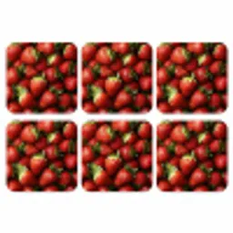 Aardbei - Fruit - Rood onderzetter kurk middel -3d