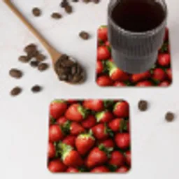 Aardbei - Fruit - Rood onderzetter kurk middel -sfeer2