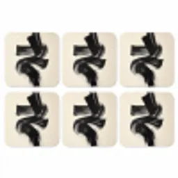 Strepen - Zwart - Abstract onderzetter kurk middel -3d