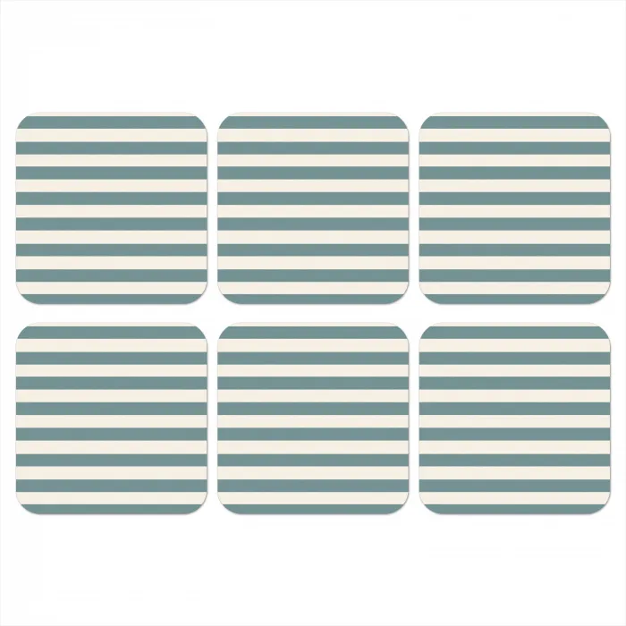 Strepen - Modern - Blauw onderzetter kurk middel 366 -3d