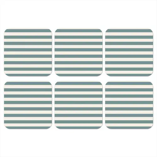 Strepen - Modern - Blauw onderzetter kurk middel 366 -3d