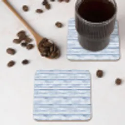 Strepen - Patroon - Blauw - Wit onderzetter kurk middel 366 -sfeer2