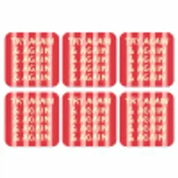 Strepen - Rood - Try again onderzetter kurk middel -3d
