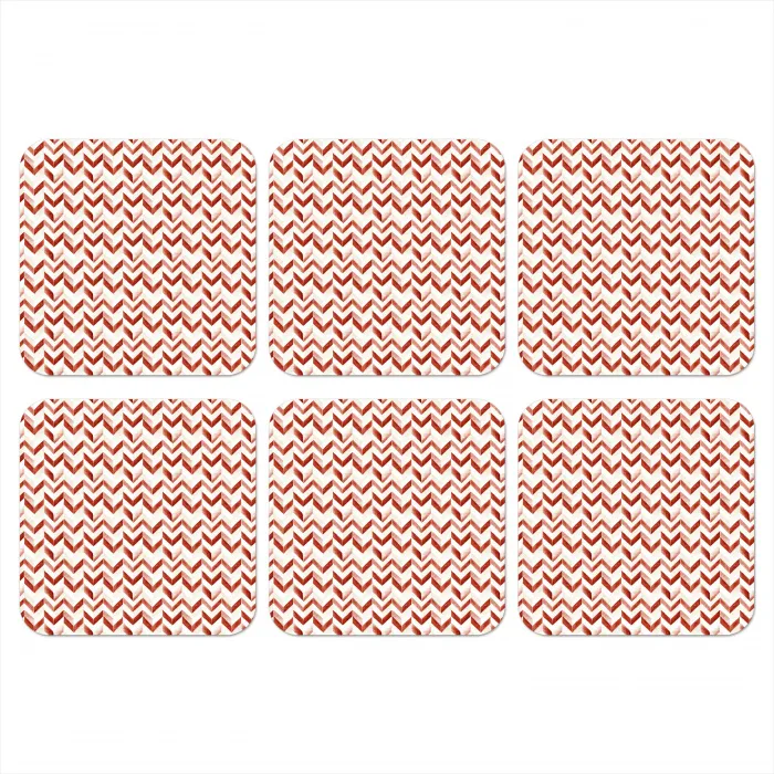 Strepen - Rood - Wit - Patroon onderzetter kurk middel 366 -3d