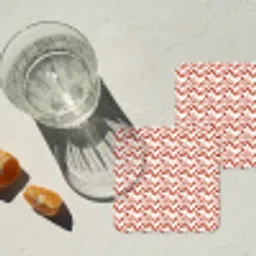 Strepen - Rood - Wit - Patroon onderzetter kurk middel 366 -sfeer4